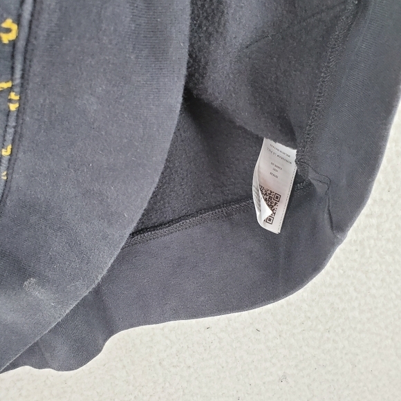 True Religion Hoodie Mens XL Black Gold Sweatshirt Monogram Pullover Streetwear - Picture 8 of 13